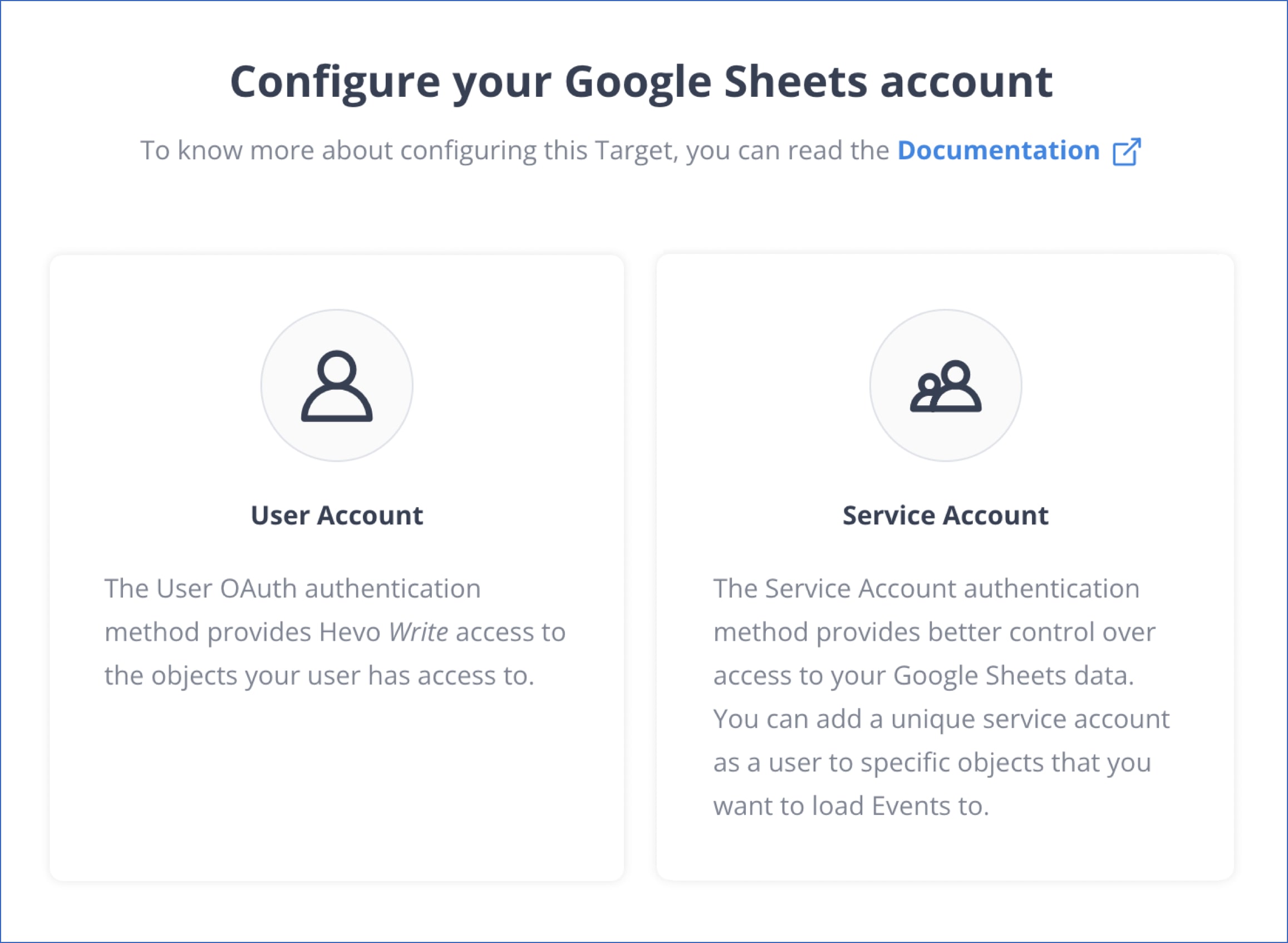snowflake to Google Sheets: Select Authentication Method